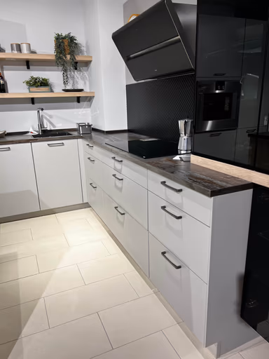 Nobilia Touch Inselküche Steingrau